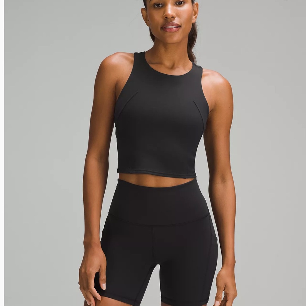 Lululemon wunder train high neck racer back tank, black US 2